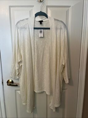 torrid Off-White Open-Front Lightweight Cardigan